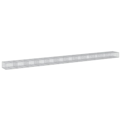 Gabionkurv med deksel 1200x100x50 cm galvanisert jern