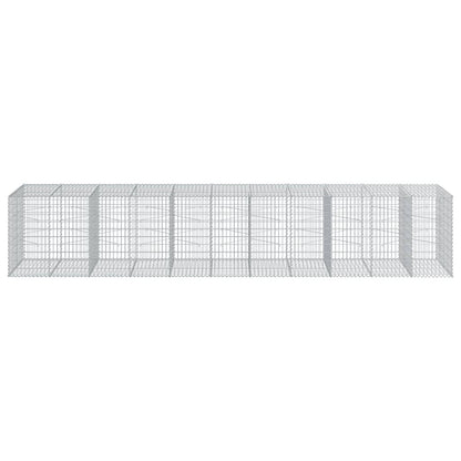 Gabionkurv med deksel 550x100x100 cm galvanisert jern