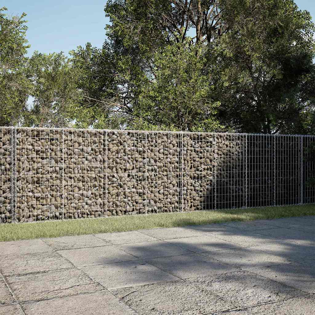 Gabionkurv med deksel 750x100x100 cm galvanisert jern