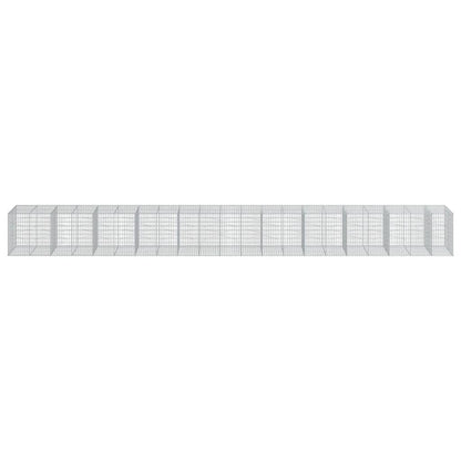 Gabionkurv med deksel 1050x100x100 cm galvanisert jern