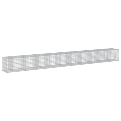 Gabionkurv med deksel 1050x100x100 cm galvanisert jern