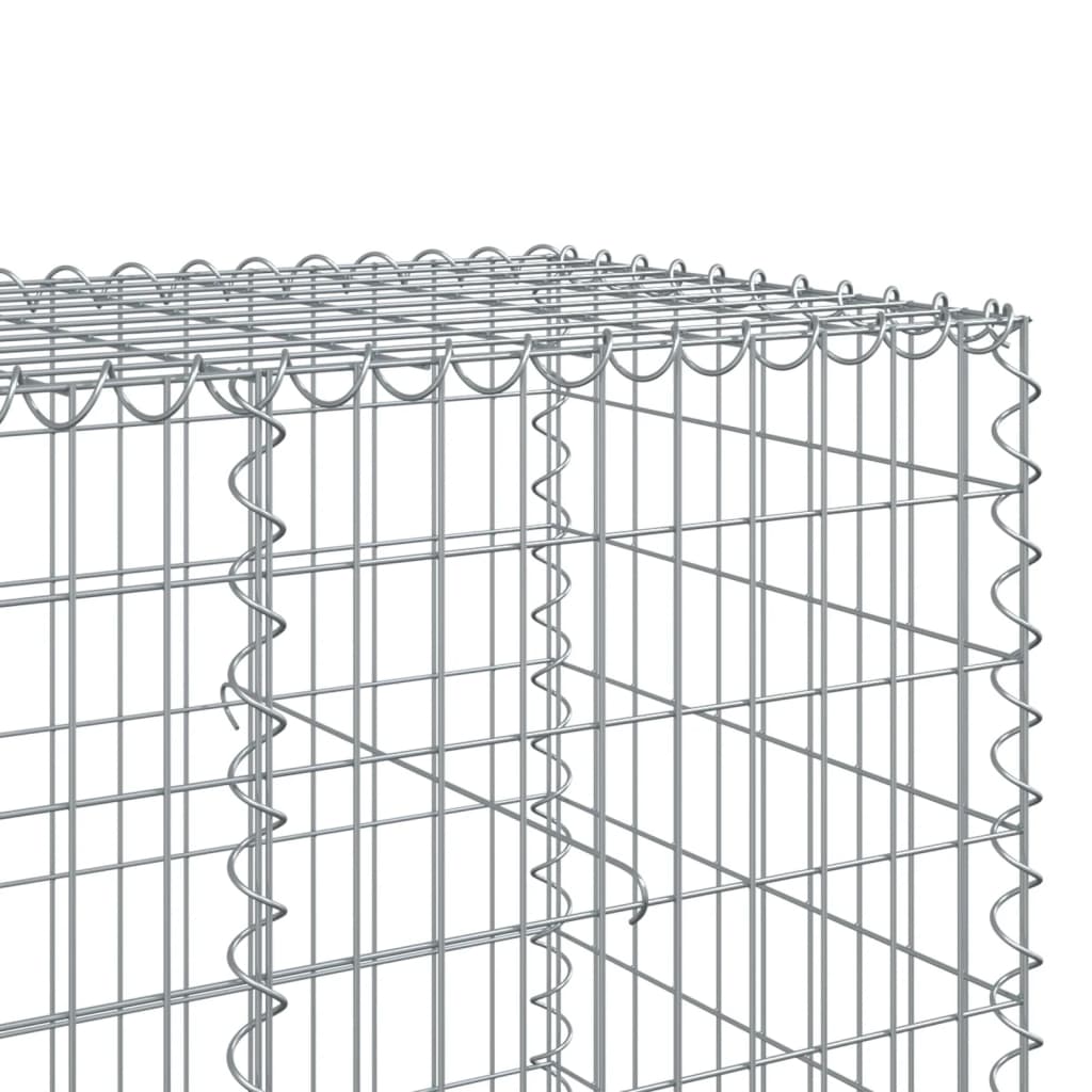 Gabionkurv med deksel 1050x100x100 cm galvanisert jern