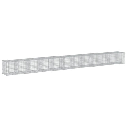 Gabionkurv med deksel 1150x100x100 cm galvanisert jern