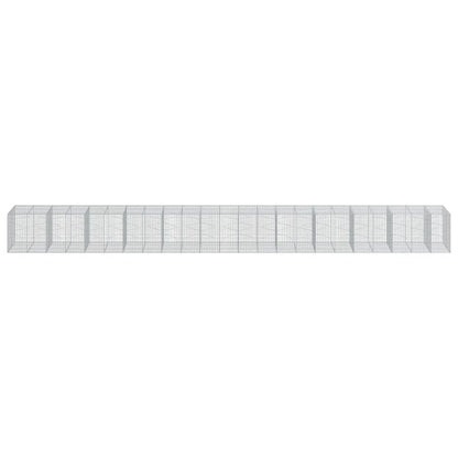 Gabionkurv med deksel 1150x100x100 cm galvanisert jern