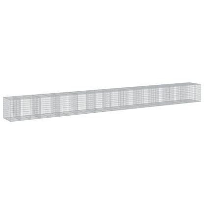 Gabionkurv med deksel 1150x100x100 cm galvanisert jern