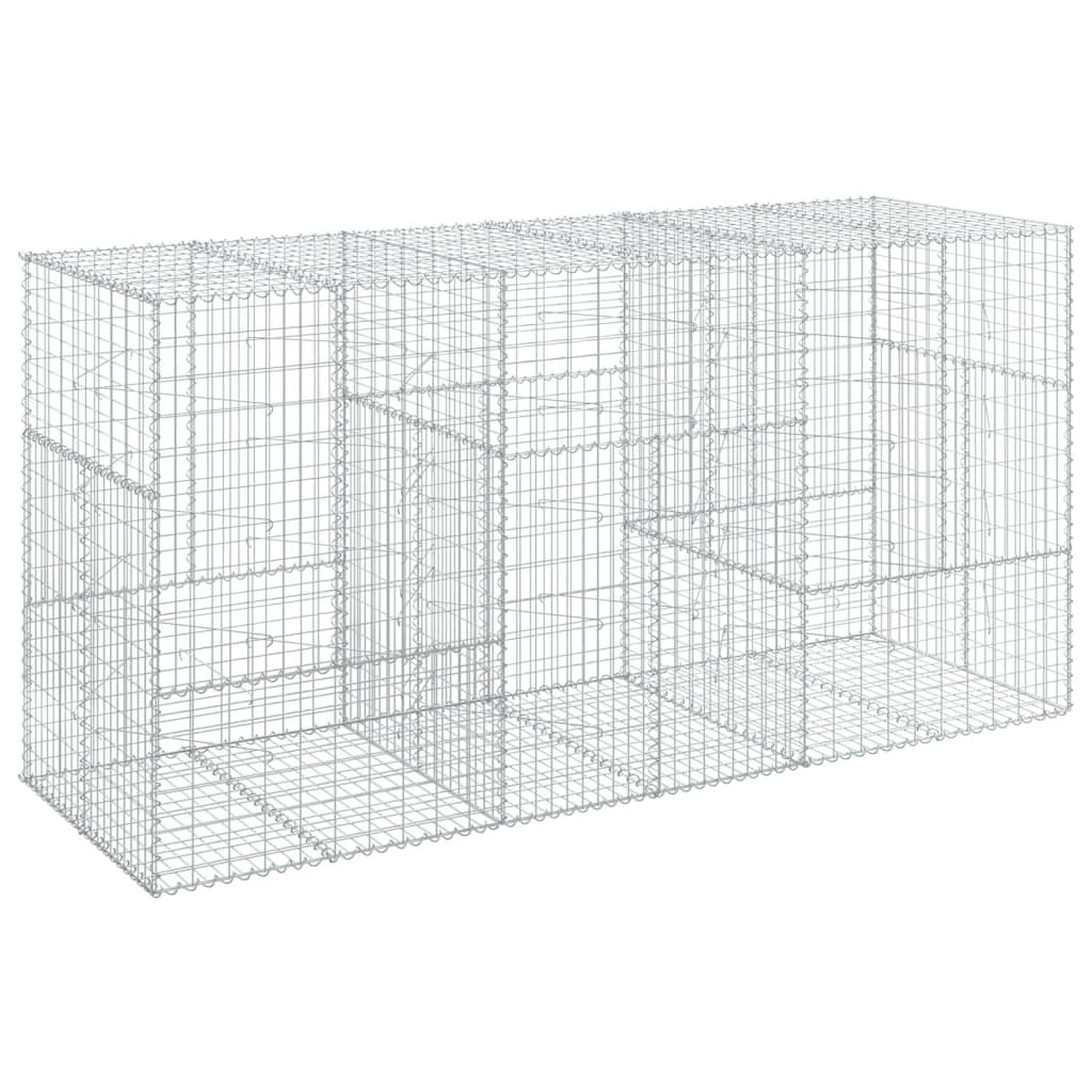 Gabionkurv med deksel 300x100x150 cm galvanisert jern