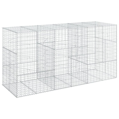 Gabionkurv med deksel 300x100x150 cm galvanisert jern