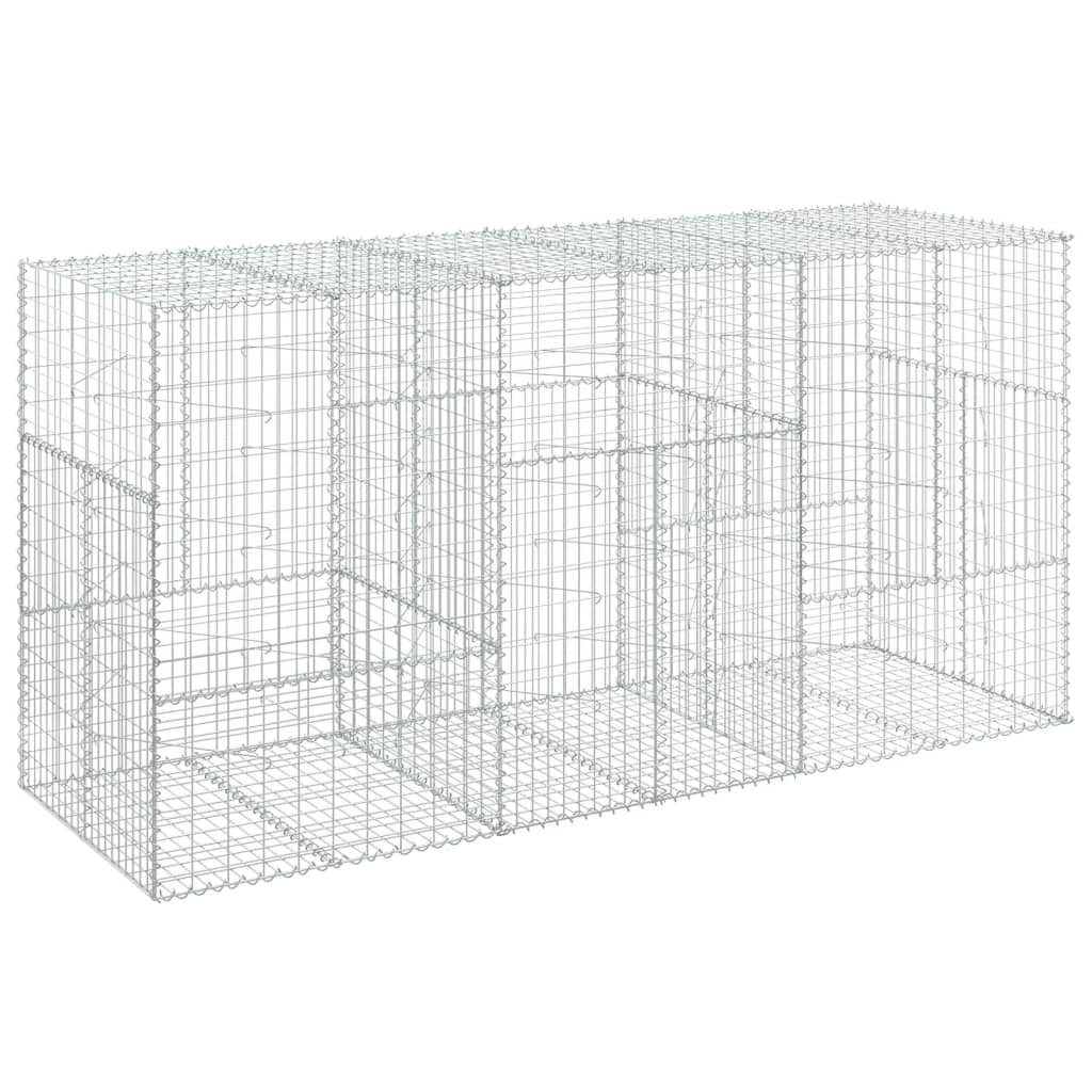 Gabionkurv med deksel 300x100x150 cm galvanisert jern