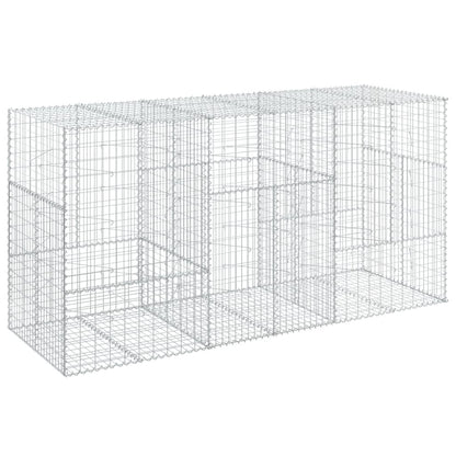 Gabionkurv med deksel 300x100x150 cm galvanisert jern