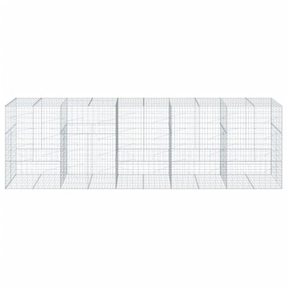 Gabionkurv med deksel 500x100x150 cm galvanisert jern