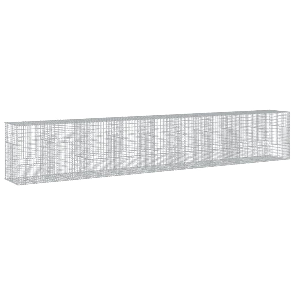 Gabionkurv med deksel 900x100x150 cm galvanisert jern