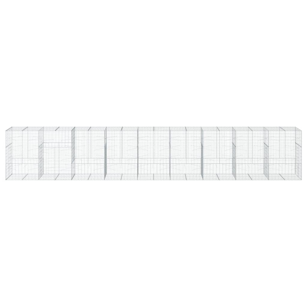 Gabionkurv med deksel 900x100x150 cm galvanisert jern