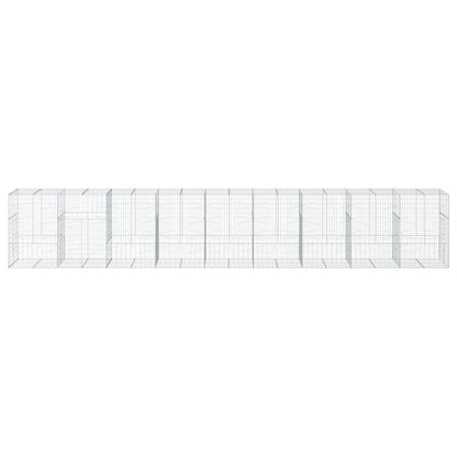 Gabionkurv med deksel 900x100x150 cm galvanisert jern