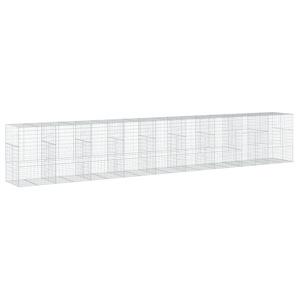 Gabionkurv med deksel 900x100x150 cm galvanisert jern