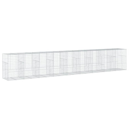 Gabionkurv med deksel 900x100x150 cm galvanisert jern
