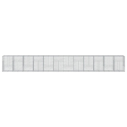 Gabionkurv med deksel 1200x100x150 cm galvanisert jern