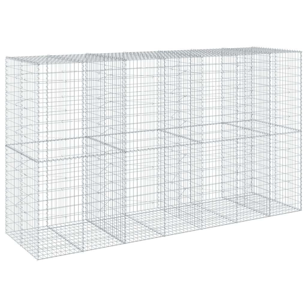 Gabionkurv med deksel 350x100x200 cm galvanisert jern