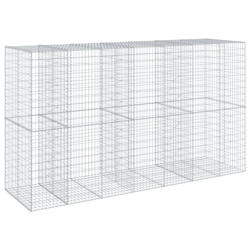 Gabionkurv med deksel 350x100x200 cm galvanisert jern