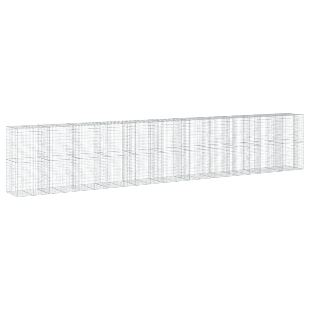 Gabionkurv med deksel 1100x100x200 cm galvanisert jern