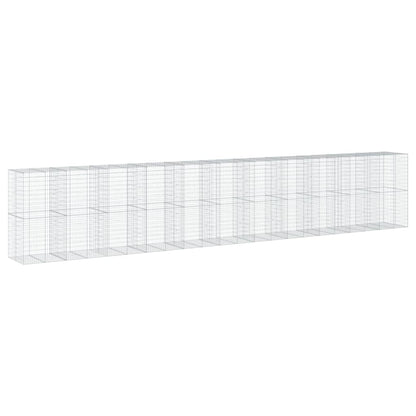 Gabionkurv med deksel 1100x100x200 cm galvanisert jern