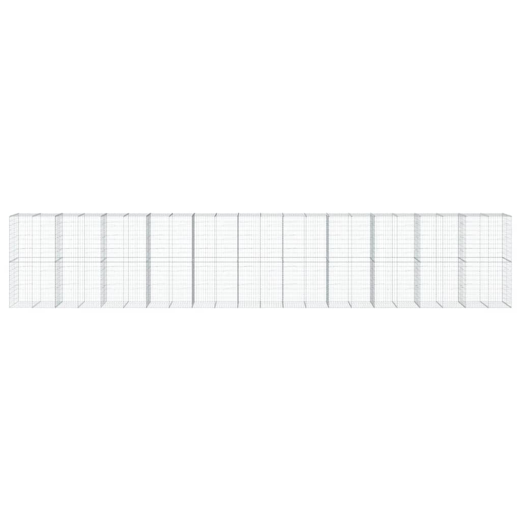 Gabionkurv med deksel 1100x100x200 cm galvanisert jern