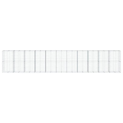 Gabionkurv med deksel 1100x100x200 cm galvanisert jern