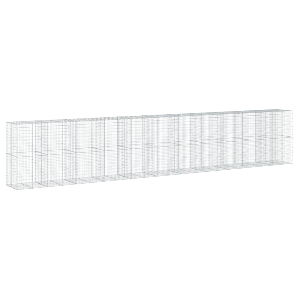 Gabionkurv med deksel 1100x100x200 cm galvanisert jern