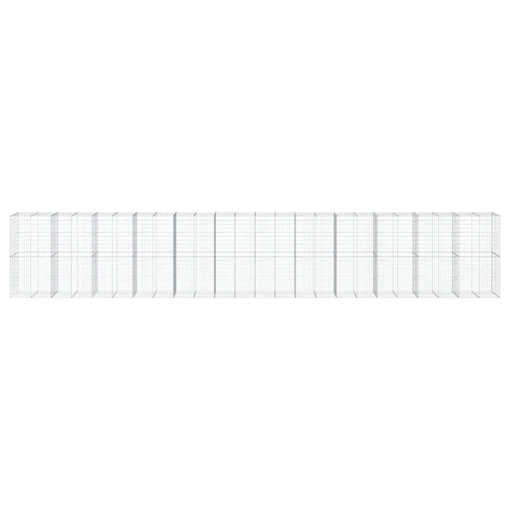 Gabionkurv med deksel 1200x100x200 cm galvanisert jern
