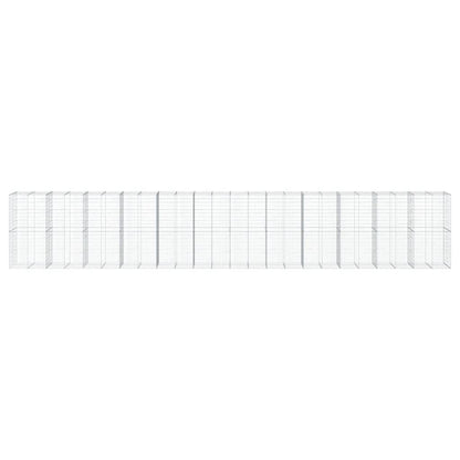 Gabionkurv med deksel 1200x100x200 cm galvanisert jern