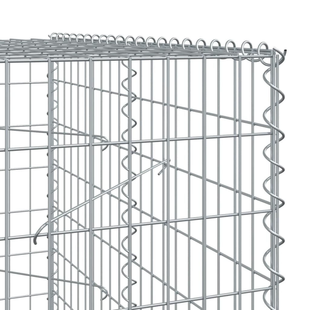 Gabionkurv med deksel 1200x100x200 cm galvanisert jern