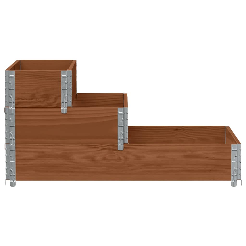 Utendørs Blomsterkasse Plantekasse Tre 3 trinn Brun 120x80 cm heltre furu