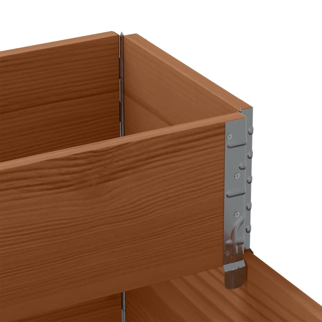 Utendørs Blomsterkasse Plantekasse Tre 3 trinn Brun 120x80 cm heltre furu