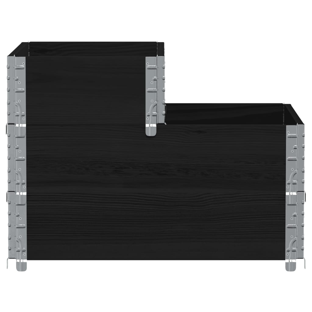 Utendørs Blomsterkasse Plantekasse Tre 3 trinn Svart 120x80 cm heltre furu