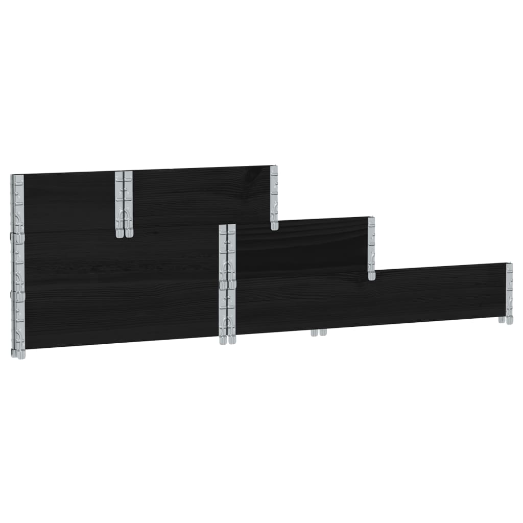 Utendørs Blomsterkasse Plantekasse Tre 3 trinn Svart 120x80 cm heltre furu