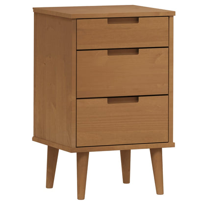 Nattbord Sengbord Brun MOLDE 40x35x65 cm heltre furu
