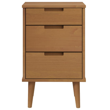 Nattbord Sengbord Brun MOLDE 40x35x65 cm heltre furu