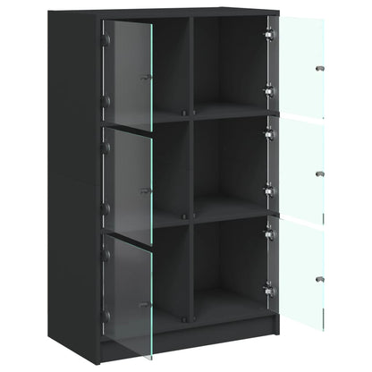 Skap Svart med dører 68x37x109 cm