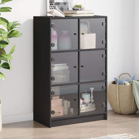 Skap Svart med dører 68x37x109 cm