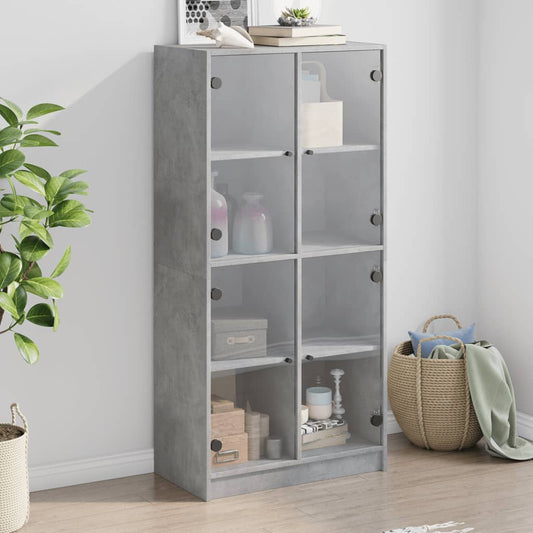 Skap Betonggrå med dører 68x37x142 cm