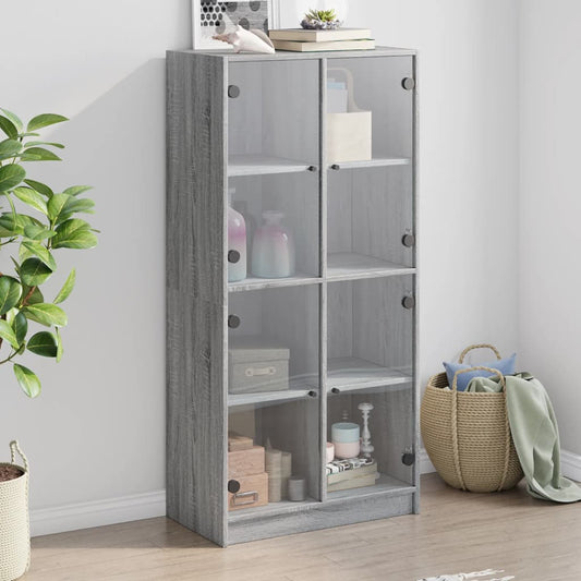 Skap Sonoma Grå med dører 68x37x142 cm