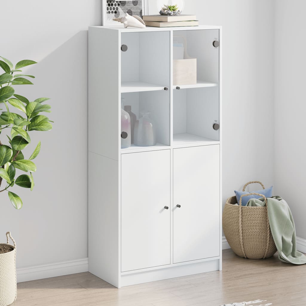 Skap Hvit med dører 68x37x142 cm