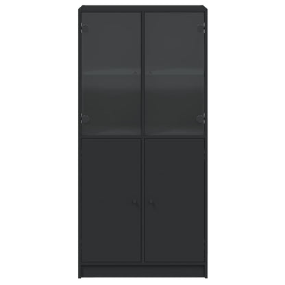 Skap Svart med dører 68x37x142 cm