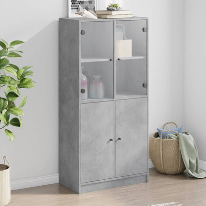 Skap Betonggrå med dører 68x37x142 cm