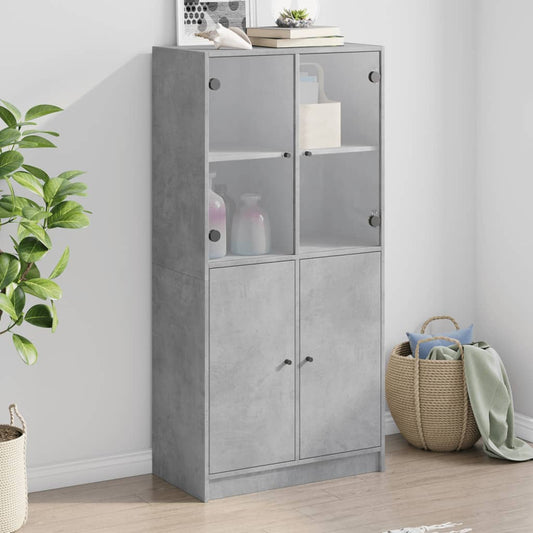 Skap Betonggrå med dører 68x37x142 cm