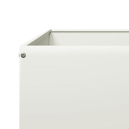 Utendørs Blomsterkasse Plantekasse Metall Hvit 100x100x25 cm stål