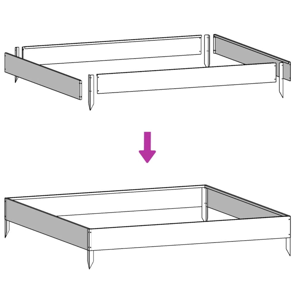 Utendørs Blomsterkasse Plantekasse Metall Hvit 100x100x25 cm stål