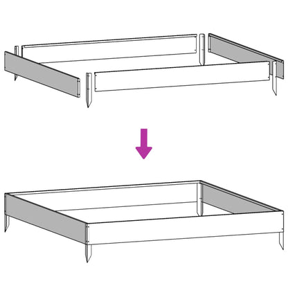 Utendørs Blomsterkasse Plantekasse Metall Hvit 100x100x25 cm stål