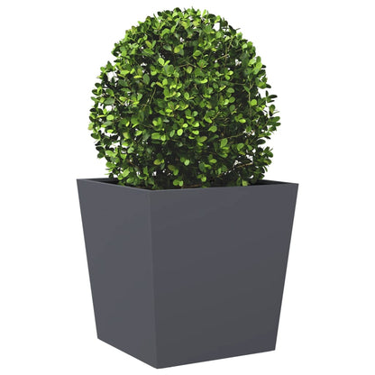 Utendørs Blomsterkasse Plantekasse Metall antrasitt 50x50x50 cm cortenstål