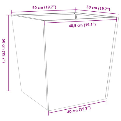 Utendørs Blomsterkasse Plantekasse Metall antrasitt 50x50x50 cm cortenstål