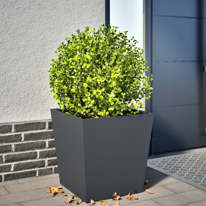 Utendørs Blomsterkasse Plantekasse Metall antrasitt 50x50x50 cm cortenstål